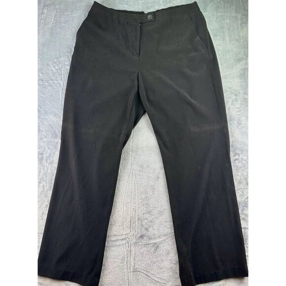 Coldwater Creek Pants - Coldwater Creek Bootcut Trouser Size 14 Black Flat Front, Side Pockets Tab Front